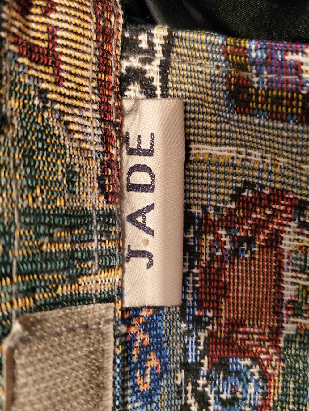 Vtg JADE Route 66 Themed Tapestry Canvas Travel Shoulder Tote Bag & Coin Purse - Picture 5 of 9